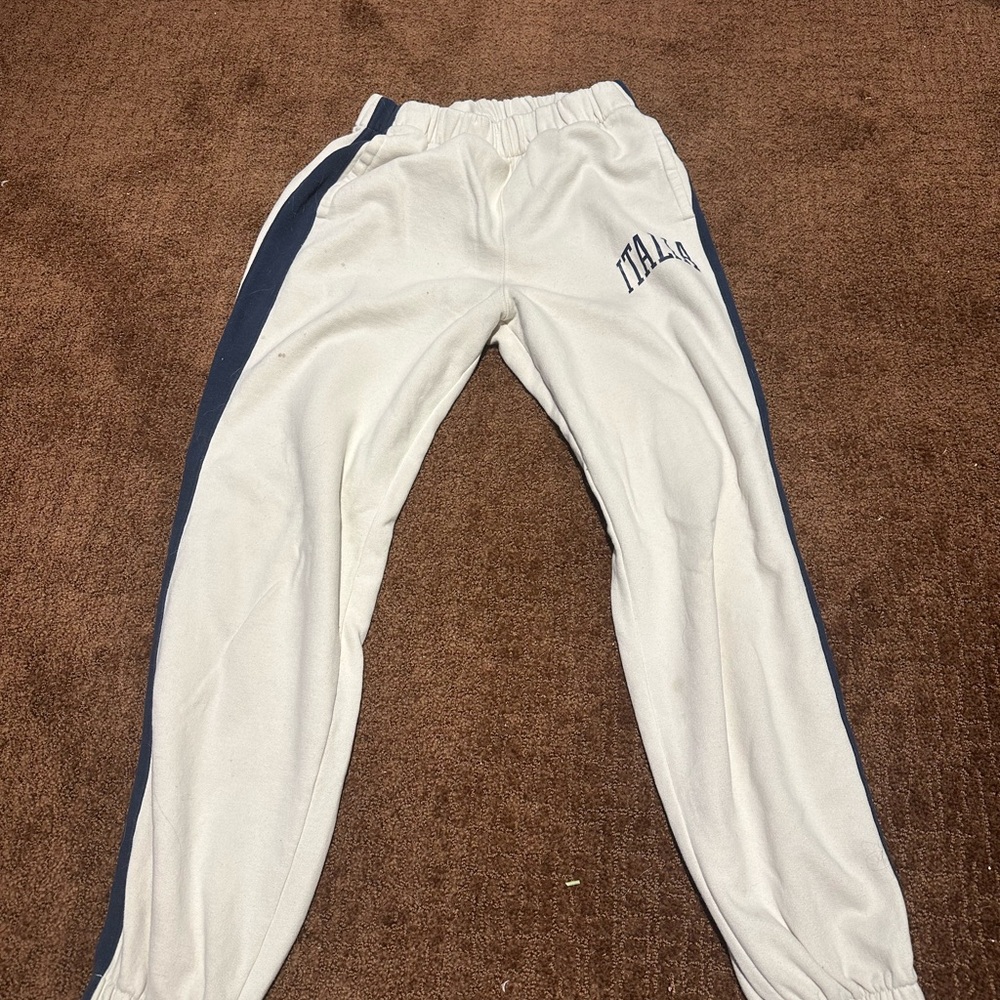 Hollister Kids White and Navy Joggers